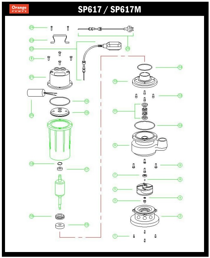 SP617-SP617M Exploded Product Image